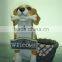 Polyresin dog figurine flowerpot for office/ home / garden decoration