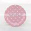 7" Light Pink Baby Pink Polka Dot Round Small Paper Plates