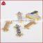 Electroplated Gold Druzy Bar Agate Connector for Bracelet with 4 Loops