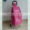 striped trolley supermarket shopping cart bag/shopping bag with wheels