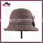 Retro Herringbone ladies bucket hat with flower