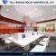High end heavy-duty long narrow marble top restaurant dining table seats 12