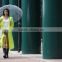 European style durable fashion yellow polyester fabric with PVC pu coating waterproof long raincoat poncho rainsuit