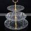 3 Tier Heart Shape Fancy Wedding Glass Snacks food Serving Trays Cake Stand in Dishes & Plates