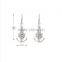 Vintage Fashion Jewelry Rudder Shaped Sliver Plated Drop Earring for Women