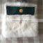Luxury Adorable Design Mink Fur Chain Purse With Huge Fox Fur Pompom Ladies Cute Handbag Wallet