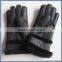 New Winter BlackColor Mens Warm Genuine Sheepskin Fur Leather Glove