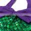 2016 hot sale purple and grenn children clothes mermaid swimsuits with matching headband                        
                                                Quality Choice