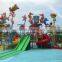 2016 hot sale interactive familiy aqua house jungle kiosk amusement park slide for sale
