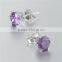 925 Silver Costume Earrings With Lucky Purple Zircon Stone