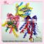 Factory price directly custom-made satin ribbon pompom flowers for hairgrips accessories