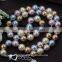 8mm round silver plated multi colors mixed colorshell fashion pearl necklace