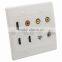 3 X HDMI 3 X RCA AV RJ45 F head TV wall plate Support Customization