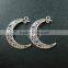 36x32mm vintage style antiqued silver plated moon connector DIY pendant charm supplies findings 1820270