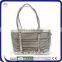 Distressed Straw Bag And Leather Decorative Bag