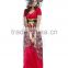 Red Polyester/ spandex elegent short sleeves women witch cosplay gown halloween costumes