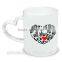 Unique coffee cup Sublimation white ceramic mugs with heart handle