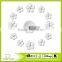 DIY 3D Flowers Mirror Sticker Wall Clock
