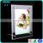 KM-CP56 Tabletop acrylic pcture frame with ad nails , free standing lucite photo holder, information poster holder with screw