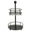 Modern 2 Tier Round Black Metal Kitchen Spice Rack