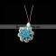 Yi wu factory wholesale party event supplies plastic blue light led christmas snowflake pedant light up necklace