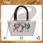 12 OZ natural canvas tote bag with polyester lining & with PU padded handles bottom