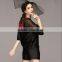 2015 European style new black satin half sleeve blouse and satin shorts suit women short pants suit ladies summer pants suits