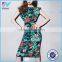 2016 summer new arrival fashion tropical floral print firls party dress for women