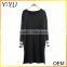 Winter black and blue long sleeve crewneck knitted pullover women loose sweaters