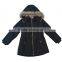 whloesale OEM girls cotton black jackets with hooded