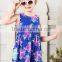 girls' dress sleeveless floral print latest children frocks designs wholesale children's boutique clothing dress