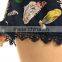 Women Printed Lace Trim Elastic Waist Shorts Ladies Causal Shorts Pants
