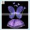 Colorful Kids Girl Party Princess Fairy Butterfly Wings with Headband Wand Skirt HPC-0800