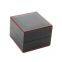 Black Leather Watch Boxes PU watch Cases with red color stitching wholesale