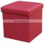 RTS PVC leather classic foldable storage ottoman pouf for foorest in living room