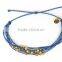 hot new many layers red wax cord knot bracelet with copper beads for luck girl