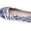 new arrivals wholesale flat TPR zebra strips PU custom hand straw espadrilles canvas shoes