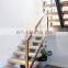 L-shaped Stairway Morden Tempered Glass/Solid Wood Tread Steps Deluxe Customized Staircase