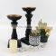 Luxury nordic style vintage large black decorative metal candle holder for home decor