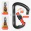 JRSGS High Quality Outdoor Customized Logo/Color High Strength Aluminum Snap Hook Safety Climbing Locking Carabiner Clip