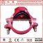 Ductile iron grooved couplings and grooved mechanical outlet pipe fitting adapter
