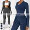Custom Running Sports Clothing 2 Piece Suit Workout Wear Gym Fitness Sets Fleece Jacket Scrunch Butt Leggings Yoga Set For Women