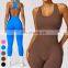 Fashion Seamless Sports Jumpsuit U-shape Neckline Sleeveless Bodysuit Gym Fitness Jumpsuits Women One Piece Yoga Jumpsuit