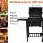 Portable Double-Side Plate BBQ Grill Trolley Easy Cleaning Powder Coated Steel Material Outdoor Garden Camping Smoking Grilling