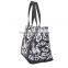 beautiful floral print canvas women tote bag