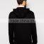 2015 mens custom 100%cotton front zipper black hoodie