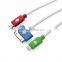 Luminous charging 3 in 1 LED Light USB Data charging Cable for ios and Android