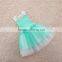 Summer blue kids braces skirt flower children's sundress baby girl long gown wholesale