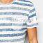 strips jean style short sleeve O-collar men t-shirt OEM service