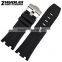 New Arrival Waterproof Black Silicone Rubber WristWatch watch Strap Band Replacement 28mm
